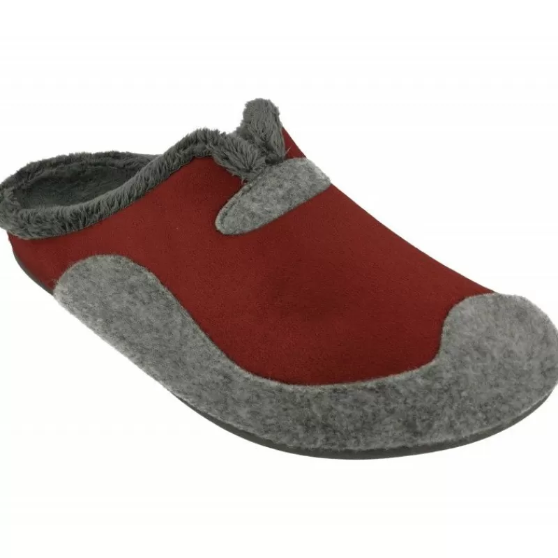 Garzon Chinelas-Zapatilla Chinela De En Pano Combinado Con Piso De Caucho Y Planta De Descanso Extraible