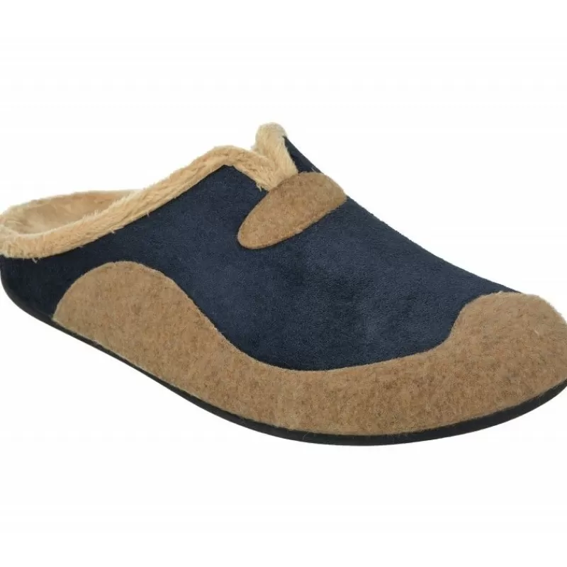 Garzon Chinelas-Zapatilla Chinela De En Pano Combinado Con Piso De Caucho Y Planta De Descanso Extraible
