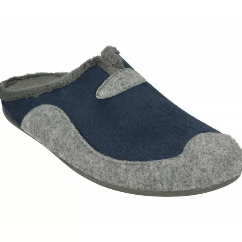 Garzon Chinelas-Zapatilla Chinela De En Pano Combinado Con Piso De Caucho Y Planta De Descanso Extraible