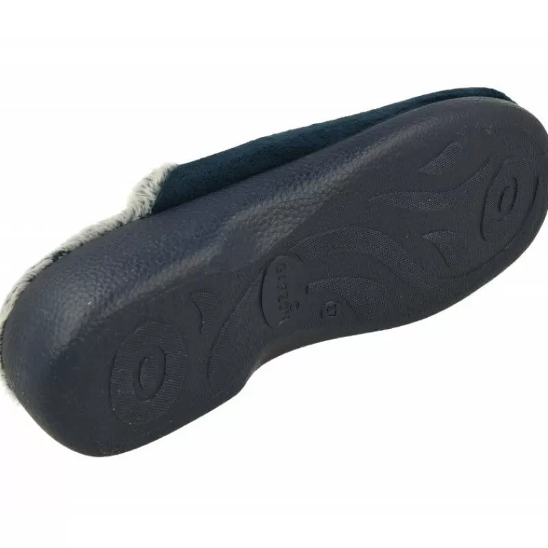 Garzon Chinelas-Zapatilla Chinela De En Pano Dacha Con Bordes De Lana Y Bordado En Pala Con Piso De Caucho Y Horma De Ancho Especial