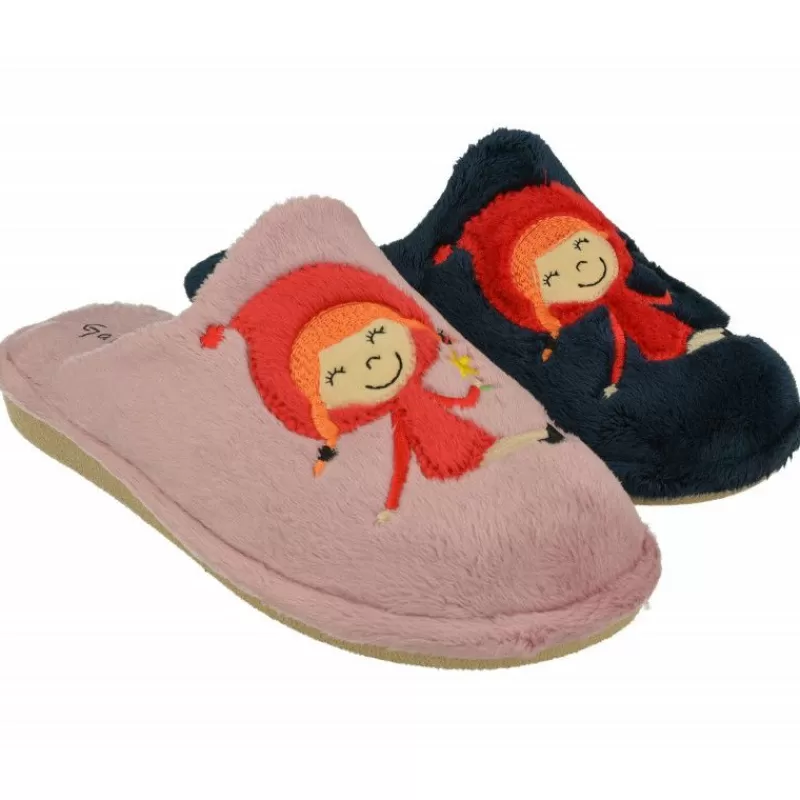 Garzon Chinelas-Zapatilla Chinela De En Pano Dacha Con Estampado Caperucita Y Piso Microporoso
