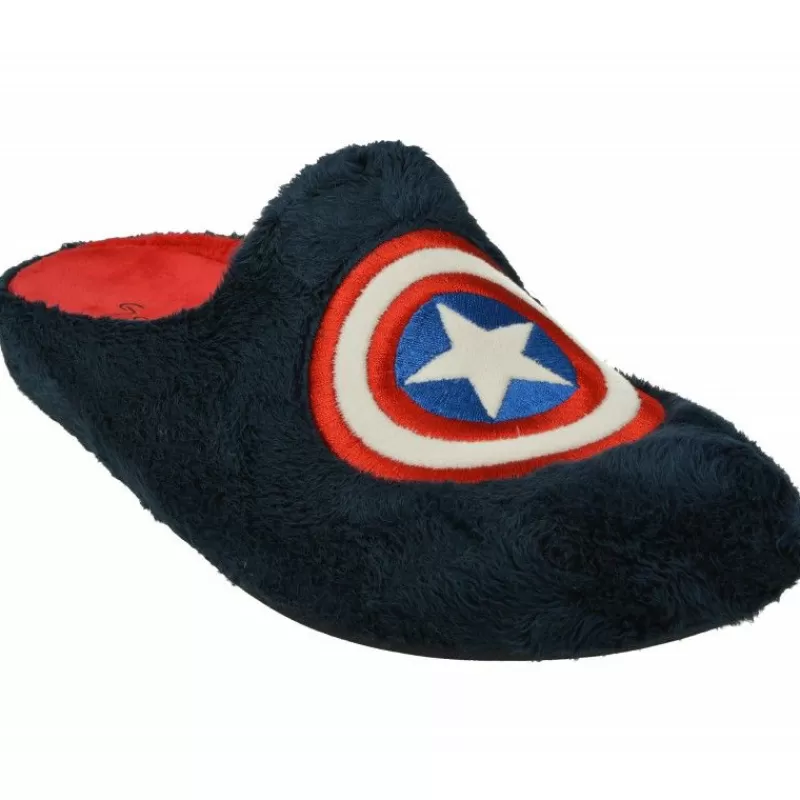 Garzon Chinelas-Zapatilla Chinela De En Pano Dacha Con Logo Capitan Americay Piso De Caucho Con Planta Movible Marino