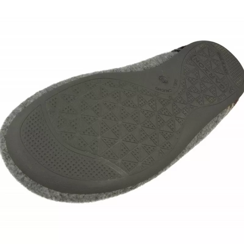 Garzon Chinelas-Zapatilla Chinela De En Pano De Cuadros Combinados, Planta De Descanso Extraible Y Piso De Caucho