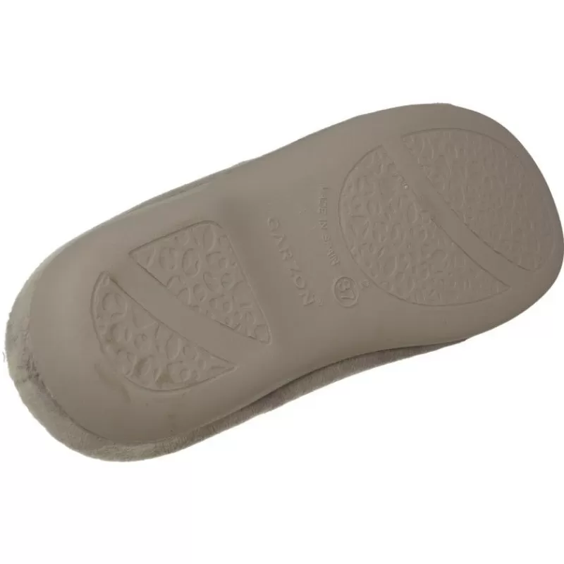 Garzon Chinelas-Zapatilla Chinela De En Pano De Dacha Estampado Con Planta Anatomica Extraible Y Piso De Caucho Gris