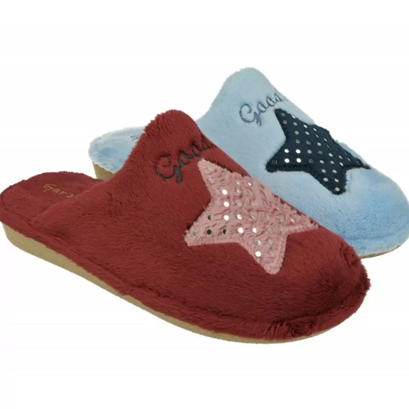 Garzon Chinelas-Zapatilla Chinela De En Pano De Dacha Estampado Luna-Estrella Con Piso Miroporoso Aligerado