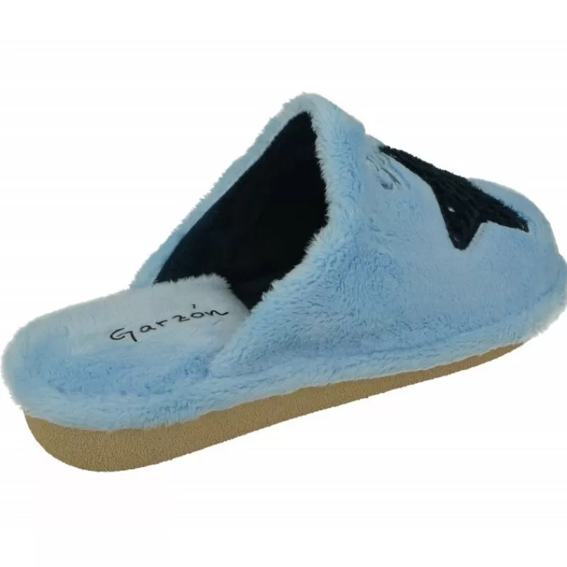 Garzon Chinelas-Zapatilla Chinela De En Pano De Dacha Estampado Luna-Estrella Con Piso Miroporoso Aligerado