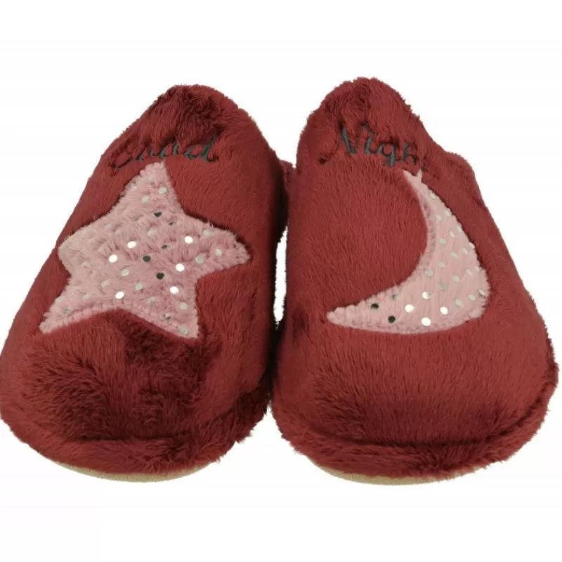 Garzon Chinelas-Zapatilla Chinela De En Pano De Dacha Estampado Luna-Estrella Con Piso Miroporoso Aligerado