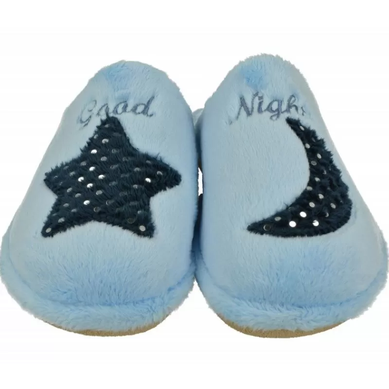 Garzon Chinelas-Zapatilla Chinela De En Pano De Dacha Estampado Luna-Estrella Con Piso Miroporoso Aligerado