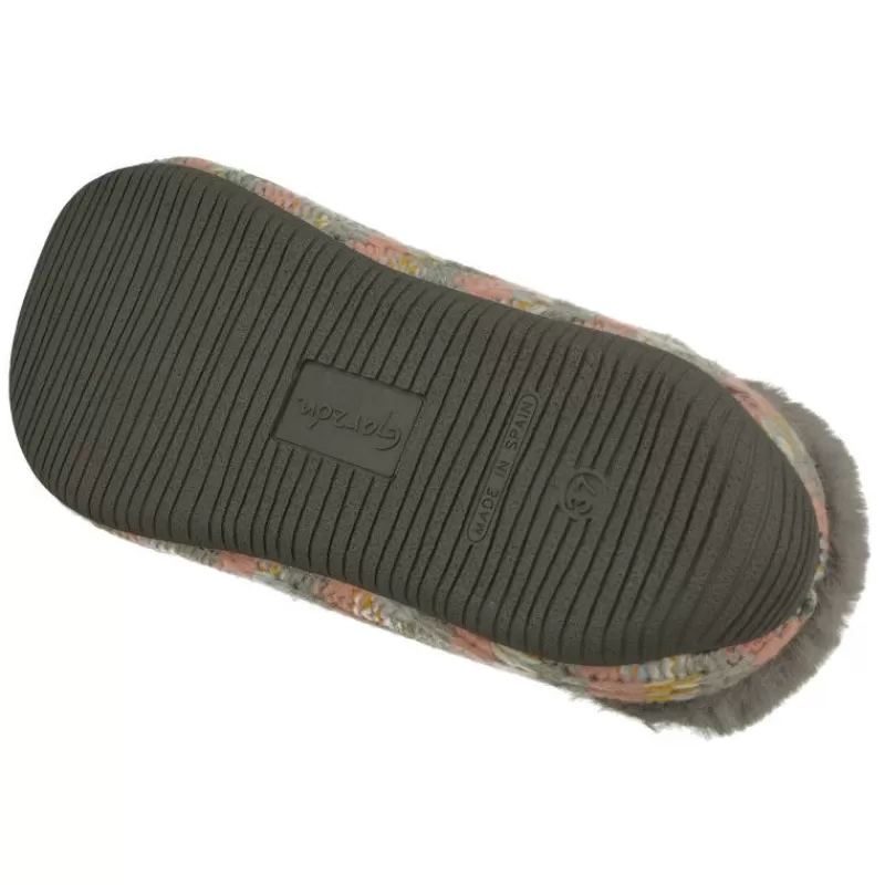 Garzon Chinelas-Zapatilla Chinela De En Pano De Lana Con Planta De Cuna De Latex Y Piso De Caucho Muy Confortable