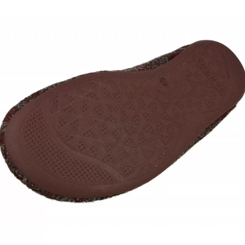 Garzon Chinelas-Zapatilla Chinela De En Pano De Lana Y Planta De Descanso Extraible Con Piso De Caucho