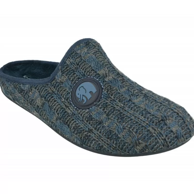 Garzon Chinelas-Zapatilla Chinela De En Pano De Lana Y Planta De Descanso Extraible Con Piso De Caucho