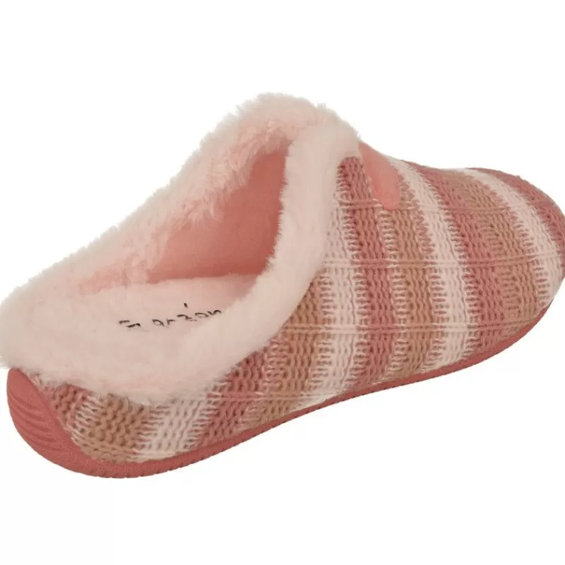 Garzon Chinelas-Zapatilla Chinela De En Pano Estampado Rayas, Con Piso De Cuna De Caucho Y Planta Interior De Gel Muy Confortable.