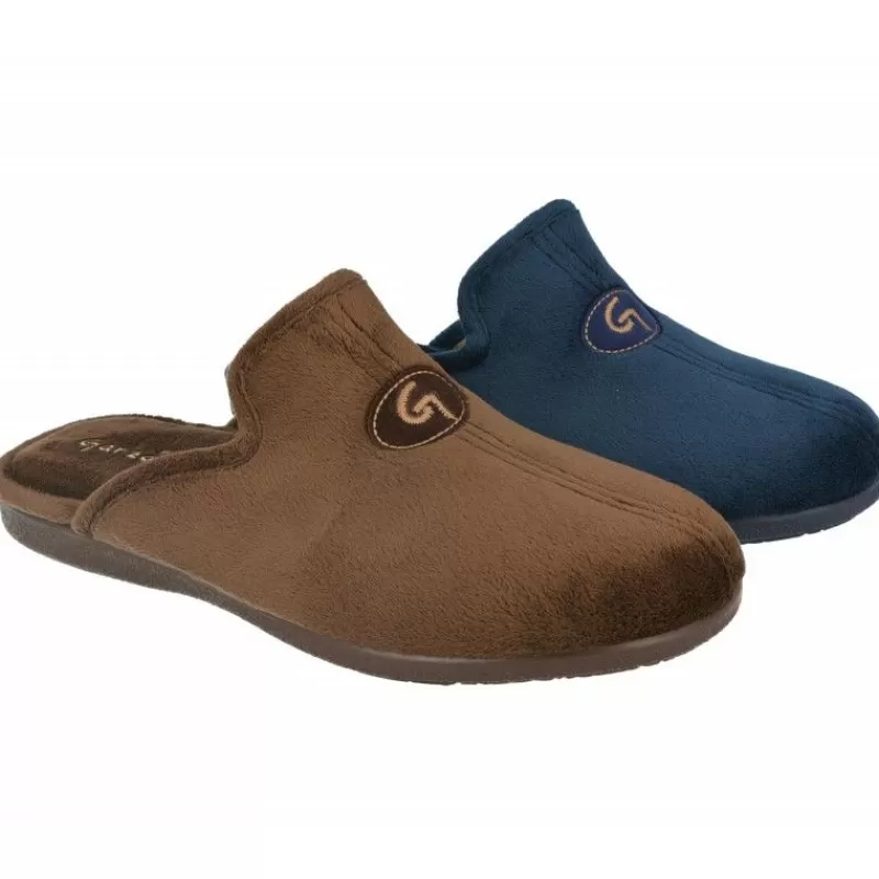 Garzon Chinelas-Zapatilla Chinela De En Tejido Confortable De Dacha Con Suela De Caucho Y Horma De Ancho Especial