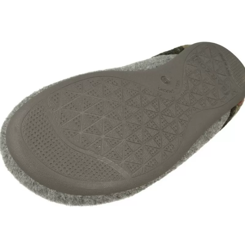 Garzon Chinelas-Zapatilla Chinela De Pano Combinado Cuadros, Planta Anatomica Extraible Y Piso De Caucho En Horma De Ancho Especial Burdeos