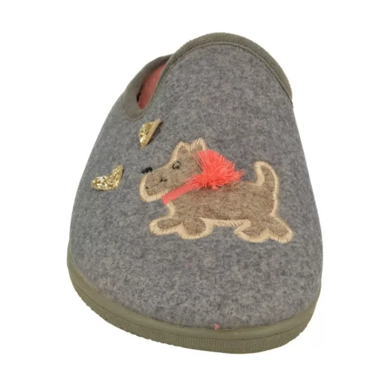 Doctor Cutillas Chinelas-Zapatilla Chinela Del Con Pano Liso Estampado Perrito, Planta Anatomica De Descanso Extraible Y Piso De Caucho