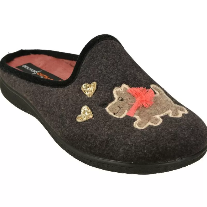 Doctor Cutillas Chinelas-Zapatilla Chinela Del Con Pano Liso Estampado Perrito, Planta Anatomica De Descanso Extraible Y Piso De Caucho