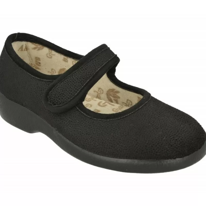 Garzon Zapatillas De Lona-Zapatilla Pulsera De En Pano Con Planta De Descanso Y Forro Antialergico Con Piso De Caucho Negro