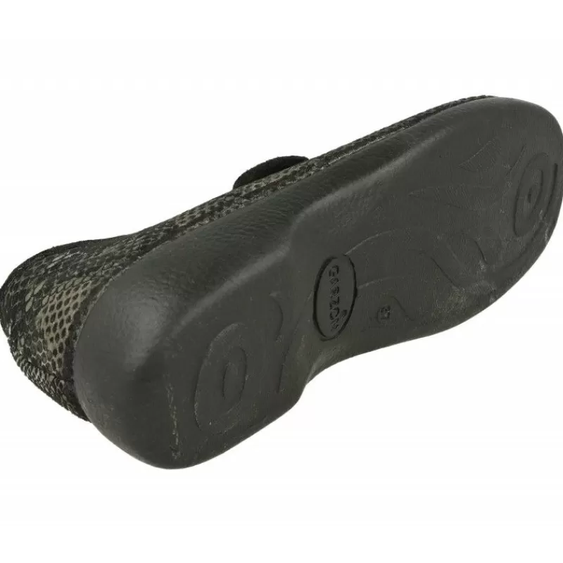 Garzon Zapatillas De Lona-Zapatilla Pulsera De En Pano Estamapado Metal Con Planta De Descanso Y Forro Antialergico Con Piso De Caucho Negro