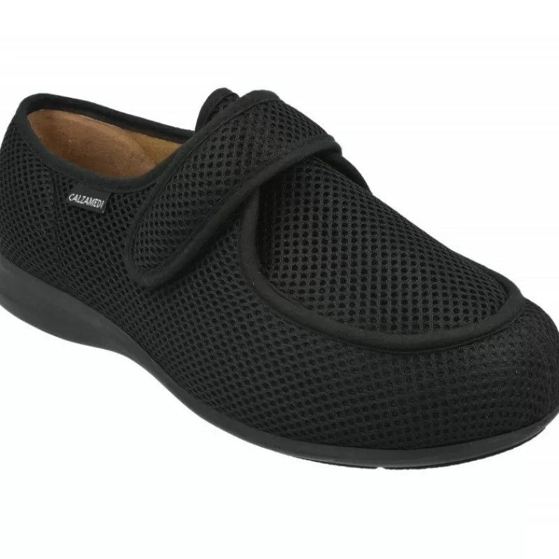Calzamedi Zapatillas De Lona-Zapatilla Velcro De En Tejido Elastico Con Piso De Caucho Y Horma De Ancho 15 , Pies Sensibles Y Diabéticos