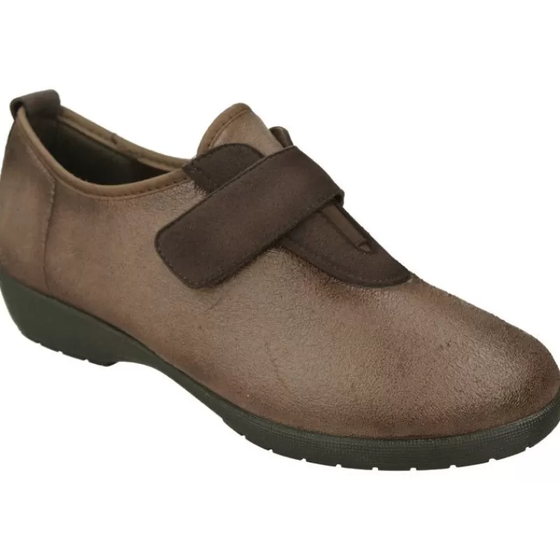 Doctor Cutillas Zapatos Ancho Especial-Zapatilla Velcro De En Antelina Adaptable Y Piso De Caucho, Horma De Ancho Especial